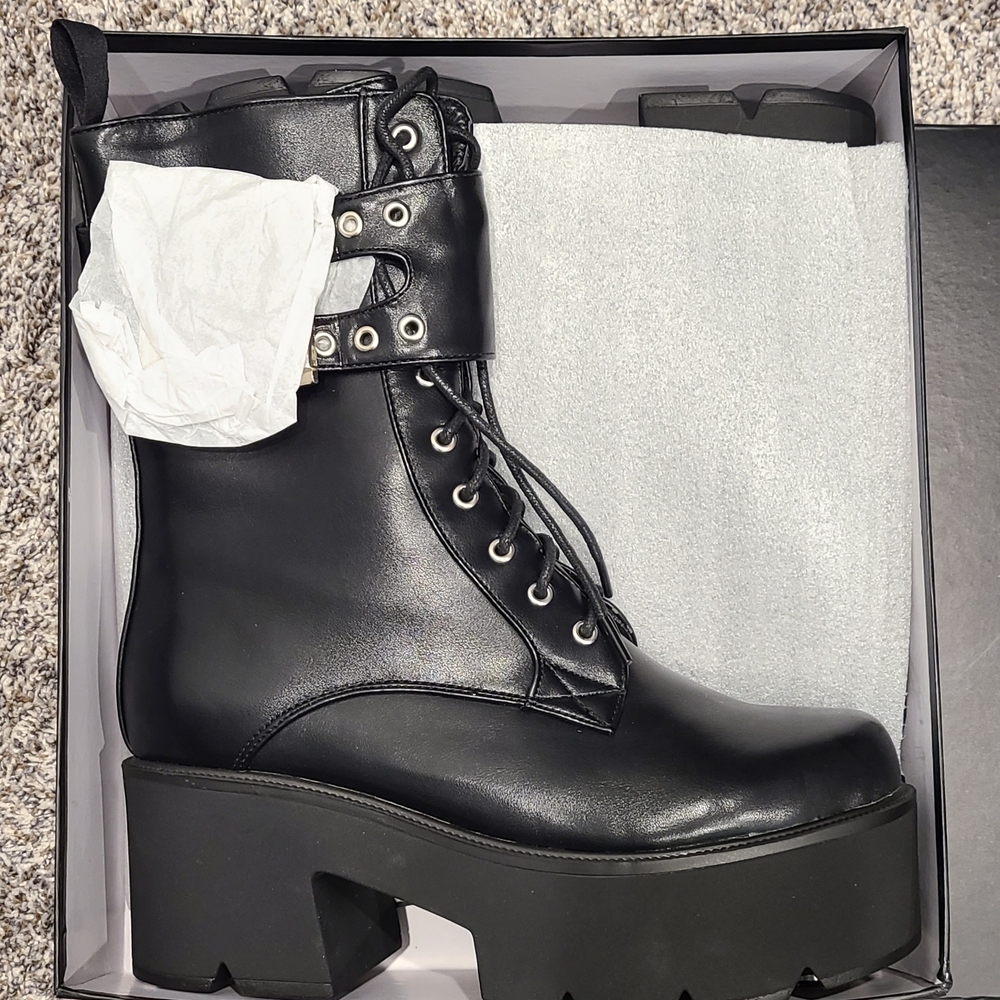 Sleek Black Combat Boots